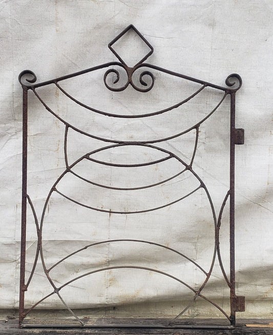Art Deco Geometric Wrought Iron Gate 34" Wide x 40 3/4" Tall GA9581