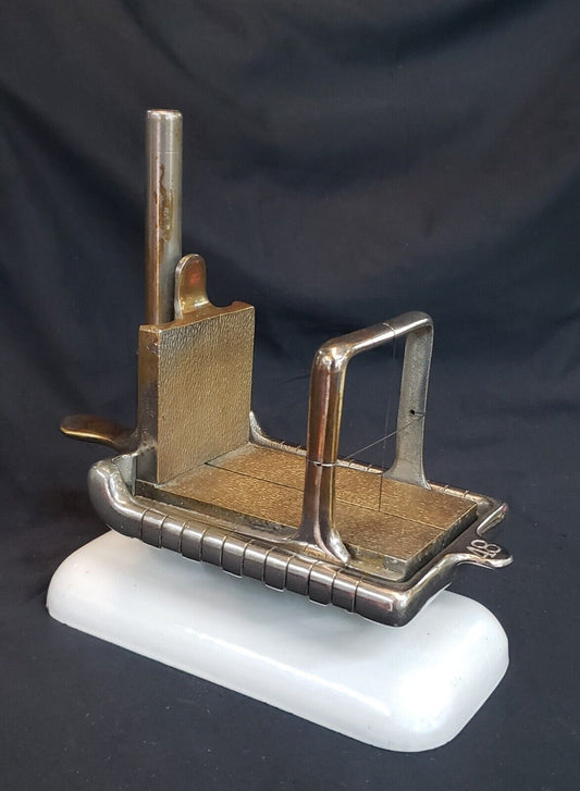 Early 1900's Cast Iron & Porcelain Manual Butter Patty Cutter by Elgin GS00362