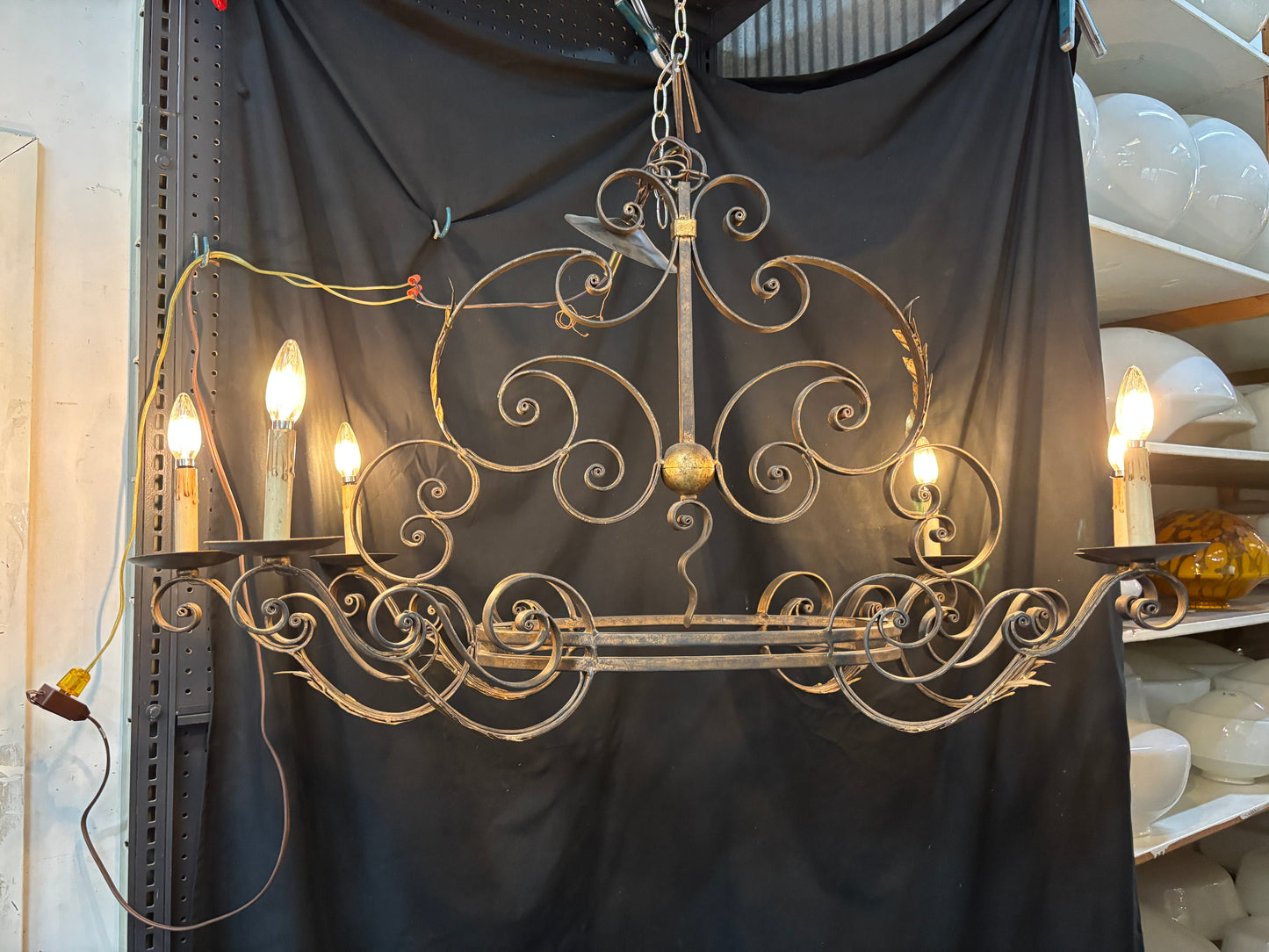 Antique Iron Dining Room Table 6-Light Chandelier GA21164